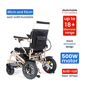 Silla de Ruedas Eléctrica Motorizada para Adultos KSM-601 China Power con Marco de Aleación de Aluminio, Silla de Ruedas Plegable Ligera, Precio de Fábrica - Product Image 5