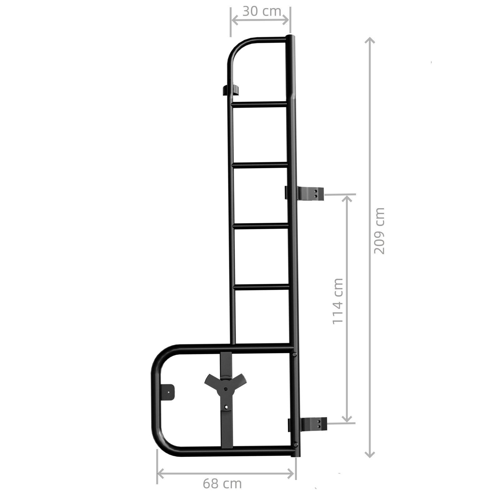 2 in 1 Factory Direct Sturdy Exterior Back Ladder Caravan RV Parts Accessories Tire Back Plus Ladder and Car Steering Wheel