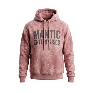 เสื้อฮู้ดดี้แบบแห้งเร็ว ระบายอากาศได้ดี ล้างสีแบบแอซิดวอช พิมพ์ลายตามสั่ง ผ้าคอตตอนผสม คุณภาพสูง สำหรับผู้ชาย - Product Image 1
