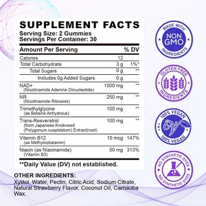 Compléments alimentaires à base de plantes pour adultes en marque privée OEM, vitamines K2 D3, collagène, resvératrol, berbérine, croissance des cheveux, NAD+, biotine, gommes - Product Image 6