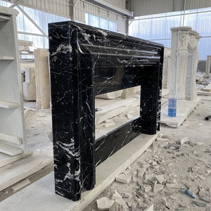 Hot Bán Nhà Máy Bán Hàng Trực Tiếp Đá Cẩm Thạch Sưởi Hiện Đại Phong Cách Nero Marquina Đá Đen Đá Cẩm Thạch Lò Sưởi Surround - Product Image 4