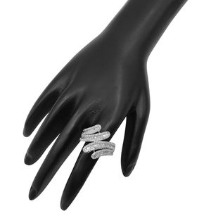 Bague en argent sterling avec diamant blanc en spirale, 1,78 carat total, taille baguette, pour fiançailles et mariage, bijoux fins pour femme - Product Image 6