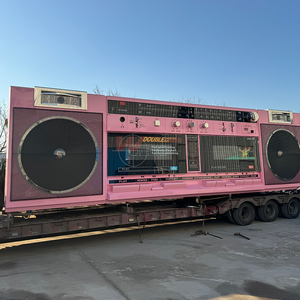 Carrito de Comida Móvil Estilo <span class=keywords><strong>Radio</strong></span> Retro Rosa con Luces LED, Resistente al Óxido, para Venta de Snacks en Mercados Nocturnos y Calles - Product Image 2