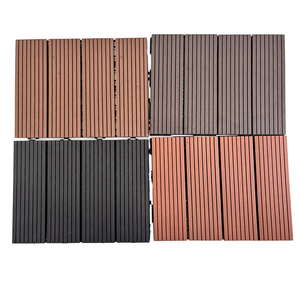 Hiện đại ngoài trời WPC decking 30cm x 30cm <span class=keywords><strong>DIY</strong></span> gỗ-nhựa Composite sàn một thế hệ Sọc Vuông tùy chỉnh chải - Product Image 3