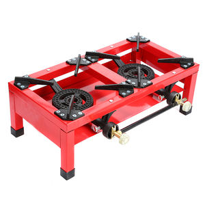 Réchaud à <span class=keywords><strong>gaz</strong></span> GPL portable à 2 brûleurs |   Réchaud d'extérieur rouge pour le camping, le jardin et les voyages en camping-car - Product Image 5