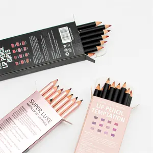 Crayon à lèvres marque privée avec logo personnalisé coffret cadeau de maquillage de 3 pièces de crayon à lèvres imperméable et durable