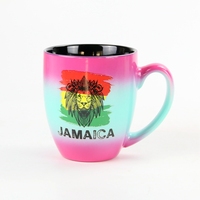 Tasses en céramique personnalisées bicolores style île de plage, souvenir de la Jamaïque, tasse à café en porcelaine avec visage souriant, vente en gros ODM