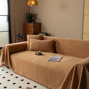 Funda de Sofá de Chenilla de Color Sólido, Marrón Oscuro, Modular, para Todas las Estaciones, Antipolvo, Estilo Chino Moderno, Cojín de Alta Gama - Product Image 5
