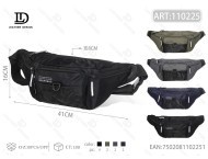 Borsa da uomo Ld in nylon con tasca frontale rettangolare con cerniera per uso quotidiano - Product Image 1