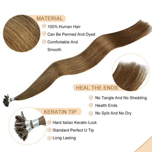 FH Wholesale Russian Hair Extensions #4 Light Color <b>U</b> Tip <b>Nail</b> <b>U</b> Tip Keratin Hair Extension 100% Human Hair - Product Image 3
