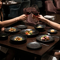 Vaisselle en céramique vintage, assiettes en grès pour le dîner et le service, pour restaurant et maison