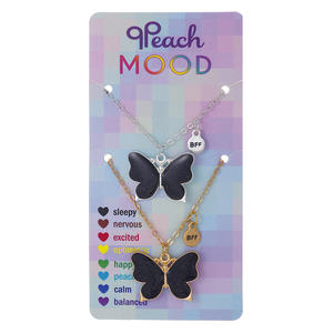 طقم 2 جديد مخصص للأطفال أفضل صديق إلى الأبد قلادة لطيفة من المينا قلائد صداقة فراشة هدية للفتيات - Product Image 3