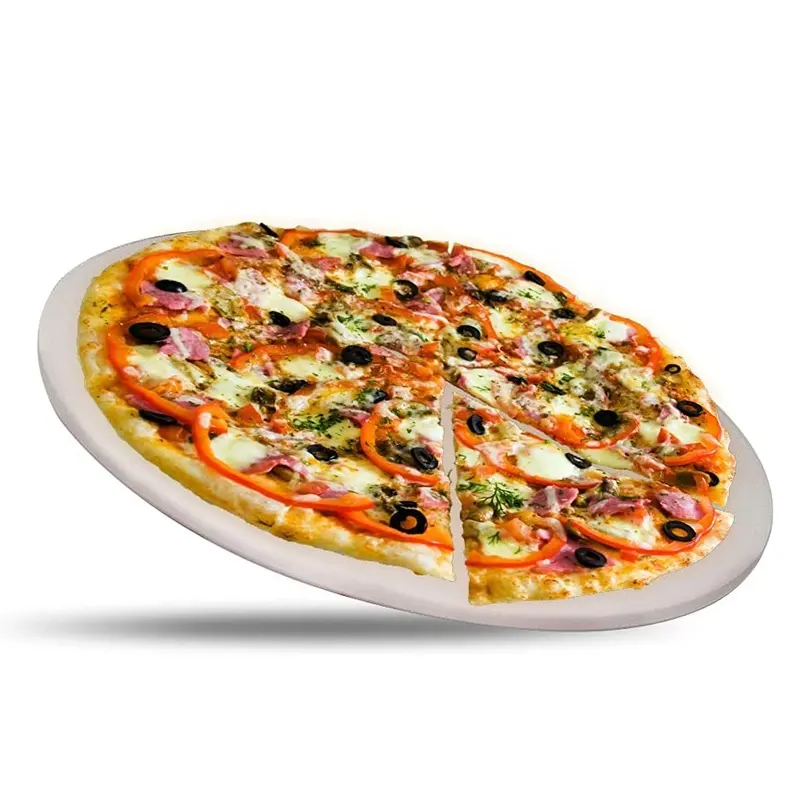 Ücretsiz örnek 13 inç yuvarlak Cordierite Pizza fırını taş termal şok dayanıklı pişirme taş pişirme gevrek kabuk Pizza