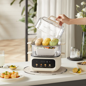 Vaporera eléctrica Bear de 10.3L y 1300W de doble capa con función de temporizador para cocinar al vapor y cocinar en general - Product Image 4