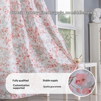 Rideaux occultants exclusifs transfrontaliers en polyester à motif floral pastoral, à passe-tringles, perforés, finis, fournis directement par l'usine source