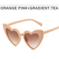 2022 tendance grandes lunettes de soleil UV400 lunettes de soleil personnalisées pour enfants avec cadre rouge mode populaire rose blanc forme de coeur