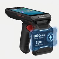 Terminal portable RFID UHF robuste avec poignée ergonomique, doté du module Impinj E710, PDA Android industriel pour le suivi des stocks en entrepôt