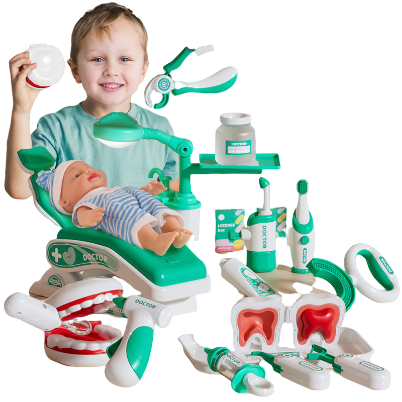 Preschool Pretend Play House Medical Equipment Cosplay Simulation Small  Doctor Set Role Play Dentist Kids Toys With Lights