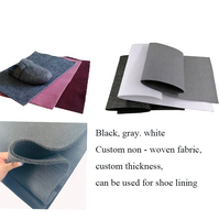 2mm polyester épaissi et durci noir blanc gris recyclable aiguilleté non-tissé rouleau feutre doublure de chaussure utilisée