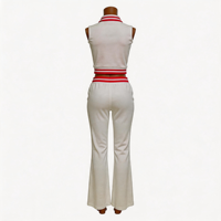Ensemble 2 pièces personnalisé 2026 : Veste polo de golf zippée sportive et pantalon évasé pour femme – Tenue de sport décontractée automne/été