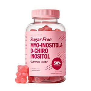 Gummies OEM Myo-Inositol D-Chiro-Inositol sans sucre, complément d'inositol avec vitamines D3 et B12, <span class=keywords><strong>oméga</strong></span> <span class=keywords><strong>3</strong></span> végétaliens pour le soutien de la santé - Product Image 1