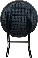 Manufacture 80cm noir patio extérieur arrière-cour salle à manger ronde debout en plastique pliant Bar Table de cocktail