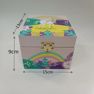 Boîte à <span class=keywords><strong>musique</strong></span> personnalisée pour petite fille, bijoux licorne pour enfants, boîte à <span class=keywords><strong>musique</strong></span> en papier, organisateur de bibelots - Product Image 2
