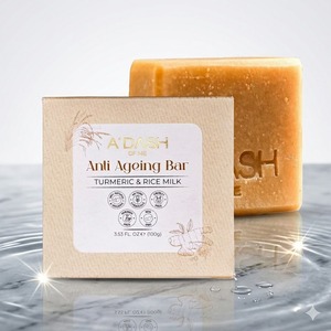 Savon anti-âge au curcuma, au lait de riz et à l'huile d'olive, éclaircissant pour la peau, hydratant, nourrissant, soin naturel de la peau - Product Image 6