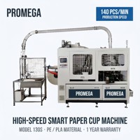 Máquina Inteligente de Alta Velocidad para Vasos de Papel, 140 Piezas/Min, Material PE/PLA, Panel de Control de 7 Pulgadas, 380V