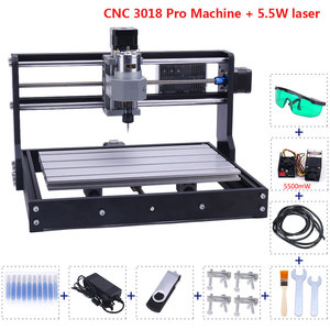 Machine de gravure CNC 3018 <span class=keywords><strong>Pro</strong></span> 2 en 1 20W avec contrôle GRBL, <span class=keywords><strong>kit</strong></span> de routeur CNC DIY pour la gravure et le fraisage du plastique, de l'acrylique, du PCB, du PVC et du bois - Product Image 1