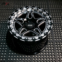 Jantes en alliage forgé AX 18x5 18x12 Beadlock Noir brillant usiné Drag Racing 3 pièces pour Corvette C7 Z06 2015 Jantes personnalisées