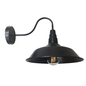 Lâmpadas De Parede Interior Home Decor Industrial Vintage Luminária Preto Ferro E26 Gooseneck Lâmpada De Parede