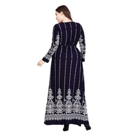 Nouvelle arrivée Robe d'été tissée grise à fleurs grande taille à col rond