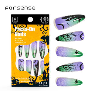 24 pièces en gros en vrac Halloween presse sur les <span class=keywords><strong>ongles</strong></span> vendeur meilleurs modèles moyen amande <span class=keywords><strong>faux</strong></span> <span class=keywords><strong>ongles</strong></span> ensemble boîte Orange <span class=keywords><strong>faux</strong></span> <span class=keywords><strong>ongles</strong></span> Prep Kits - Product Image 5