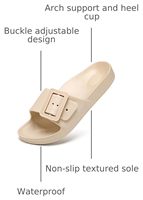 Sandales Cloud Slides pour femmes, à bout ouvert, avec soutien de la voûte plantaire, ultra-douces, légères, pour la récupération, plage, été, en EVA, antidérapantes, pour la douche
