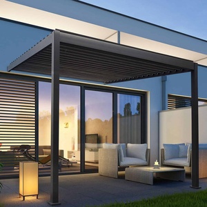 <span class=keywords><strong>Toldos</strong></span> de patio de cubierta de construcción personalizados, toldo de terraza, Gazebo eléctrico a prueba de lluvia, pérgola de aluminio con persianas bioclimáticas - Product Image 4