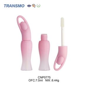 Tubes de gloss rose personnalisables avec pinceau, tubes de rouge à lèvres liquide 6ml, tubes de gloss vides mignons à personnaliser - Product Image 1