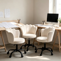 Chaise de bureau ergonomique pivotante en velours moderne avec rembourrage doux personnalisé, design en forme de pétale, chaise de jeu, directement de l'usine