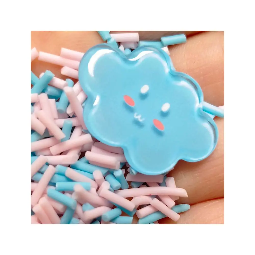 Bán buôn Kawaii đám mây màu xanh flatback nhựa quyến rũ màu hồng Polymer đất sét sprinkles mix cho Slime điền điện thoại trường hợp trang trí