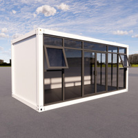 Maison conteneur préfabriquée mobile en panneaux sandwich d'acier de 20/40 pieds avec vue sur la mer - Design moderne pour bureau, chambre, cuisine, école, centre commercial