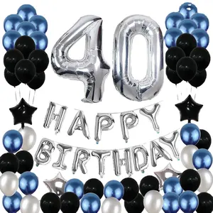 40 साल पुराने जन्मदिन की पार्टी सजावट जन्मदिन मुबारक बैनर शानदार सैश पार्टी की आपूर्ति पैक