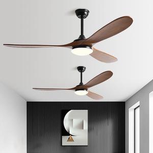 Factory Direct: ventilateur de plafond européen élégant en bois massif de 52 pouces avec conversion de fréquence et télécommande - Product Image 3