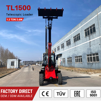Kompakter Teleskop-Radlader 1,5 Tonnen Tragfähigkeit 5600mm Hubhöhe Diesel 4WD Landwirtschafts-Teleskoplader aus China zum Verkauf
