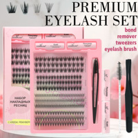Kit d'extensions de cils réutilisables, volume effet vison, longue tenue, pour pose DIY, qualité salon