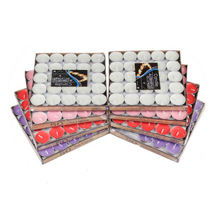 Bougies chauffe-plat Xijiale, lot de 50, colorées, sans fumée, en paraffine, cylindriques, pour fêtes et décoration de restaurants - Product Image 1