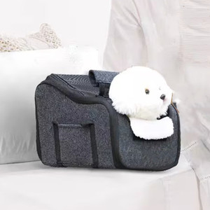 Asiento elevador portátil personalizado <span class=keywords><strong>para</strong></span> perros con correa de seguridad, bolsa de viaje <span class=keywords><strong>para</strong></span> perros, consola de <span class=keywords><strong>lona</strong></span> lavable <span class=keywords><strong>para</strong></span> coches, patrón sólido - Product Image 2