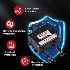 Chargeur de <span class=keywords><strong>batterie</strong></span> au plomb à 2 banques intelligent 5A <span class=keywords><strong>12V</strong></span>/6V pour voiturette de golf et automobile, chargeur rapide étanche certifié CE AGM GEL MF - Product Image 6