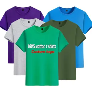 Hoge Kwaliteit 180 Gram Groothandel Custom Logo Blanco 100% Biologisch Katoen Effen Tshirt Heren T-Shirts Heren T-Shirts