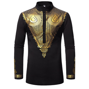 Robe <span class=keywords><strong>traditionnelle</strong></span> <span class=keywords><strong>africaine</strong></span> formelle à imprimé ethnique, chemise Dashiki à manches longues, coupe ajustée, col mandarin, vêtements <span class=keywords><strong>pour</strong></span> hommes <span class=keywords><strong>pour</strong></span> les festivals tribaux - Product Image 1