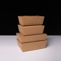 Boîte à emporter jetable en kraft avec languette pliable, boîte à lunch bento multi-tailles, logo personnalisé OEM, vente en gros, boîte alimentaire écologique